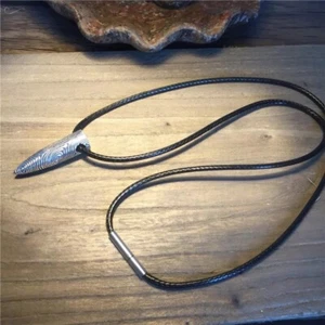 Solid 925 Sterling Silver Mens Unique Bullet Cord Pendant Necklace 60cm - Picture 1 of 7