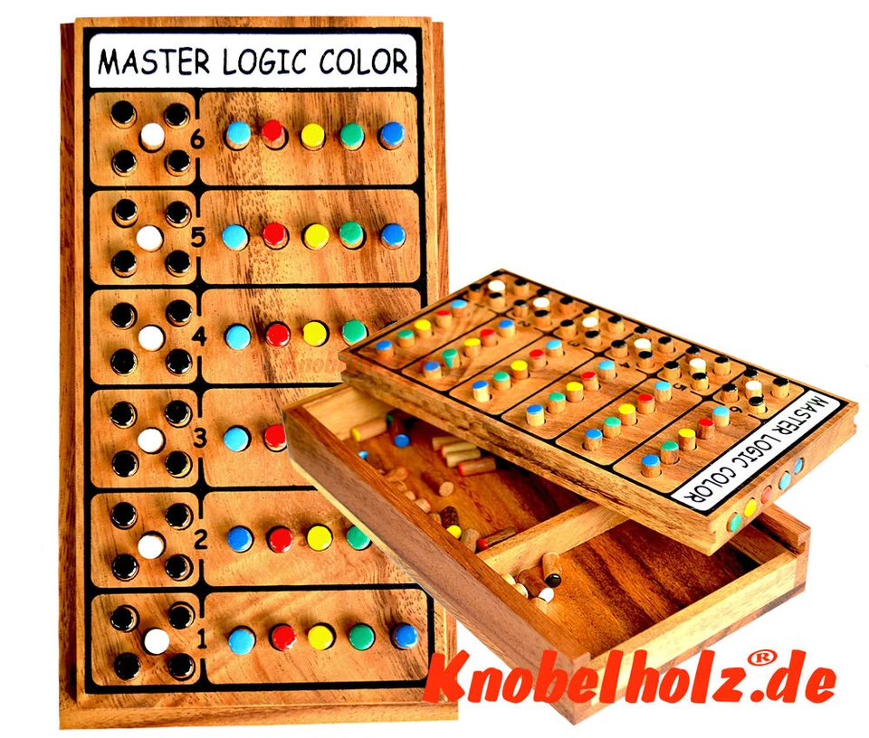 Superhirn Master Logic Color Knobelholz Logikspiel Knobelspiel mit Farbcodes - Bild 1 von 4