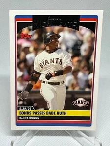 Barry Bonds Pässe Babe Ruth 2006 Topps Saison Highlights #UH176 Giants - Bild 1 von 2