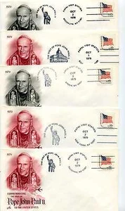 Pope John Paul II Visit to the United States, set of nine ArtCraft Covers - Imagen 1 de 2