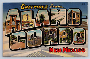 Vintage Postcard Large Letter Greetings from Alamogordo NM Q33