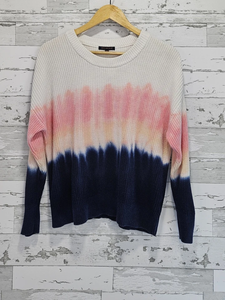 Skies Are Blue Womens Ombre Sweater Medium Pink Blue - Image 1 of 4