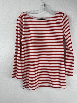 J. Crew Classic Mariner Boatneck Cotton Stripe T-shirt Nautical XXS SMALL Top - Image 1 of 4