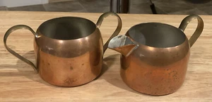 Vintage Coppercraft Copper Handmade Sugar & Creamer Cups 2.5” Tall - Picture 1 of 4
