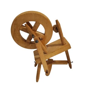 Shackman Spinnrad Puppenhaus Miniatur Holz - frühe Americana Vintage - Bild 1 von 8