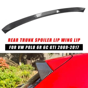 Spoiler posteriore auto ala labbro per VW Polo 6R 6C GTI 2009-2017 effetto fibra di carbonio - Foto 1 di 7