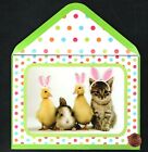 Papyrus Easter Cat Kitten Ducklings Rabbit Ears Headband - 3-D Greeting Card 