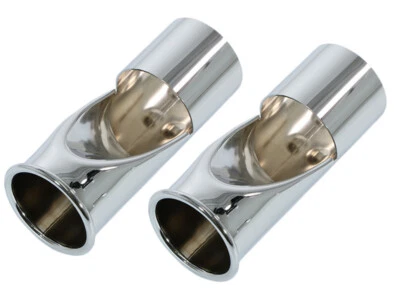2 Auspuff Chrom Endrohre Blenden Auspuffblenden für Mercedes W114 W115 /8 - Bild 1 von 4