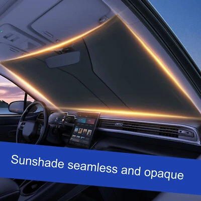 142*80cm Car Sun Shade Cover Windshield Sunshade Sun UV Block Protector Titanium - Image 1 of 4