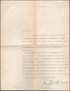 Paul Eluard. P.S. Librairie France-URSS. 30 août 1951 - Picture 1 of 1