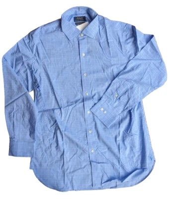 NUEVO CON ETIQUETAS Polo Ralph Lauren Camisa Clásica Abotonada, Ventana Cuadros, Azul Varios Foto 1 de 4