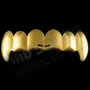 Zanna Vampiro Hip Hop Top Grillz Denti Placcata in Oro 18K *MIGLIORE QUALITÀ! - Foto 1 di 2