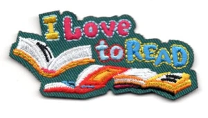 I LOVE TO READ Iron On Patch Reading Books School - Picture 1 of 1
