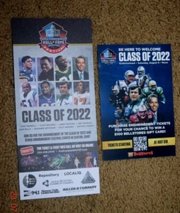 PRO FOOTBALL HALL FAME FLYERS: 4" x 9" Class 2022 (8 Men), AND TICKET PROMO, Neu - Bild 1 von 5