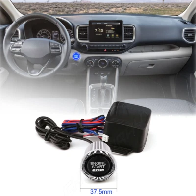 Kit de interruptor de encendido de arranque eléctrico botón pulsador parada arranque coche 12V Foto 1 de 4