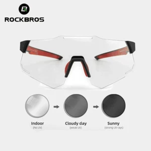 ROCKBROS Bicycle Photochromic Sunglasses UV400 Unisex With Myopia Frame - Picture 1 of 4