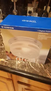 NEW IN BOX Hampton Hingham Flush Mount Satin Nickel Ribbed Glass Light Fixture - Picture 1 of 2