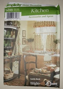 SIMPLICITY 5298 KITCHEN TREATMENTS, HOME DECOR ONE SIZE UNCUT - Picture 1 of 2