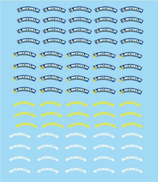 DECALS 1/43 Marquage pour pneus Michelin