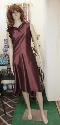 Leon Max Burgundy Deep V Back Limited Ed Sleeveless Dress 4  - Image 1 of 4