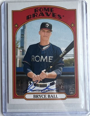 2021 Topps Heritage Minor League Edition Real One Autographs Bryce Ball #ROA-BBA - Image 1 of 2