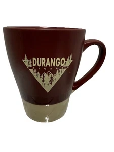 Durango, Colorado Souvenir Tasse - Burgund & Beige Mountain Trees Kaffee - Bild 1 von 10