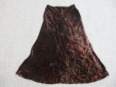 Lauren Ralph Lauren Skirt Womens 10 Black Red Crushed Velvet Paisley Silk Blend - Image 1 of 4