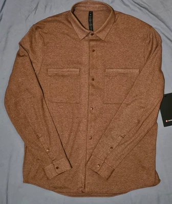 Sobrecamisa Lululemon Tejida Suave Para Hombres Talla XL Marrón Terry Francés Botón a Presión L/S Nueva con Etiquetas Foto 1 de 4