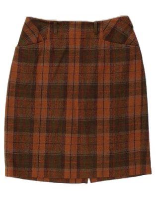 AVOCA Womens Pencil Skirt Large W28  Brown Plaid Wool CL29 - Image 1 of 3