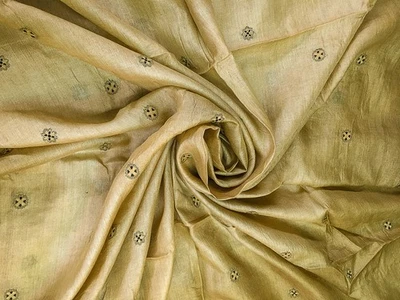 Sari Tussar de Seda Pura 100% Seda Vintage Tela India Reciclada TSS3144 Foto 1 de 4