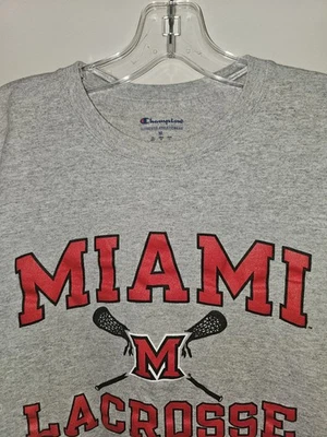 Miami University Ohio Champion Medium Mens Gray Graphic Logo Tshirt NCAA - Image 1 of 4