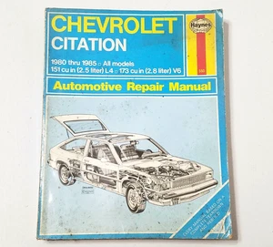 Haynes Repair Manual 550 Chevrolet Citation 2.5 Liter 2.8 Liter 1980-1985 - Picture 1 of 6