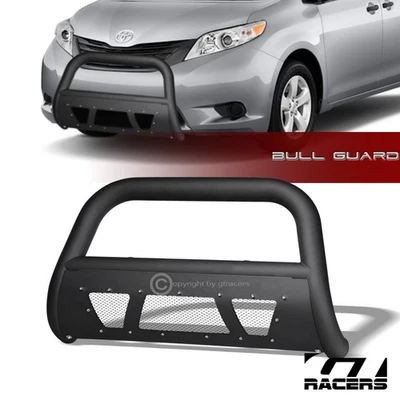 For 2011-2020 Toyota Sienna Matte Black Studded Mesh Bull Bar Brush Bumper Guard - Imagem 1 de 3