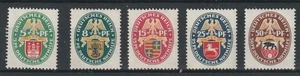 GERMAN REICH, 1928 MICHEL 425y-429y, CPL. SET MINT NEVER HINGED, LUXUS, SEE !! - Picture 1 of 1