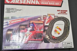 JUEGO DE COCHES RANURA CARSENNA A BATERÍA ROAD RACE indy sellado DE COLECCIÓN AÑOS 80 - Imagen 1 de 2