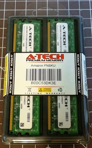 A-Tech 4GB 2 x 2GB PC2-5300 Desktop DDR2 667 MHz 240pin DIMM Memory RAM 2x 2G 4G - Picture 1 of 3