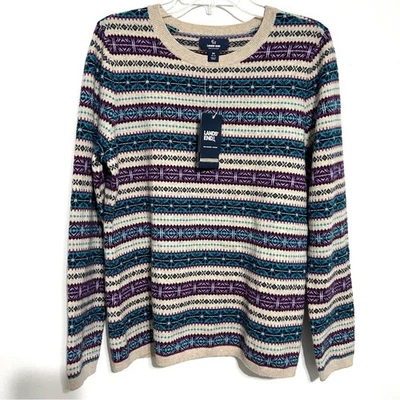 Suéter Pullover Lands’End Cashmere Fair Isle Western Grandma Vacaciones de Invierno NUEVO Foto 1 de 4