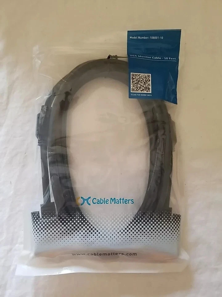 Cable Matters VGA Monitor Cable 10FT 108001-10 - Image 1 of 1