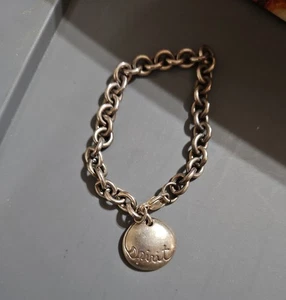 RML Studio 925 Sterling Silber Spirt Scheibe Charm Kabel Gliederarmband - Bild 1 von 2