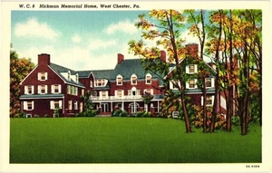 Vintage Hickman Memorial Home West Chester PA Leinen Postkarte - Bild 1 von 2