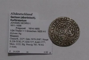 🧭 🇩🇪 GERMANY SAXONY 1 GROSCHEN 1625 HI SILVER SHARP DETAILS B79 #W598 - Picture 1 of 2