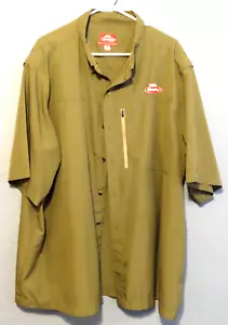 Berkley Fishing Men's Khaki Vented Button Up Short Sleeve Shirt UPF 20+ Size XXL - Picture 1 of 6