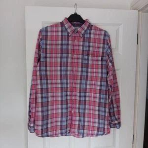 Musto Shirt Long Sleeve Button Down Mens Size Large Pink Check Plaid - Picture 1 of 12
