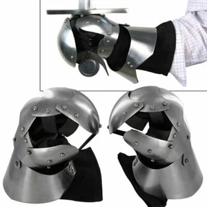 Medieval Clamshell Mitten Knights Renaissance Gauntlets with Gloves - Picture 1 of 5