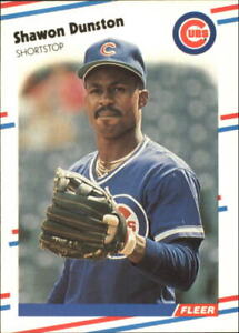 1988 Fleer Glossy Chicago Cubs Baseball Card #419 Shawon Dunston