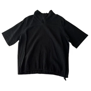 Womens Ezze Wear Small Black 100% Cotton Casual Top High Neck Textured - Picture 1 of 4