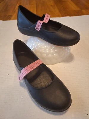 Zapatos Dawgs para mujer profesionales informales punta redonda cómodos negros/rosa Mary Janes talla 8 Foto 1 de 4