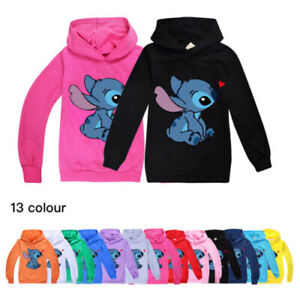 Disney Lilo and Stitch Ohana Hoodies Jumper Tops Long Sleeve Top Sweatshirt Gift