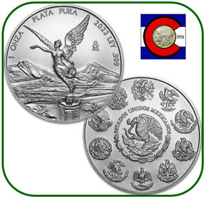 2022 Mexico BU Silver 1 oz Libertad Mexican Coin in direct fit capsule