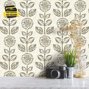 Floral Peel and Stick Wallpaper Vintage Floral Decorative Wall Paper 17.7 Inch × - Picture 1 of 9